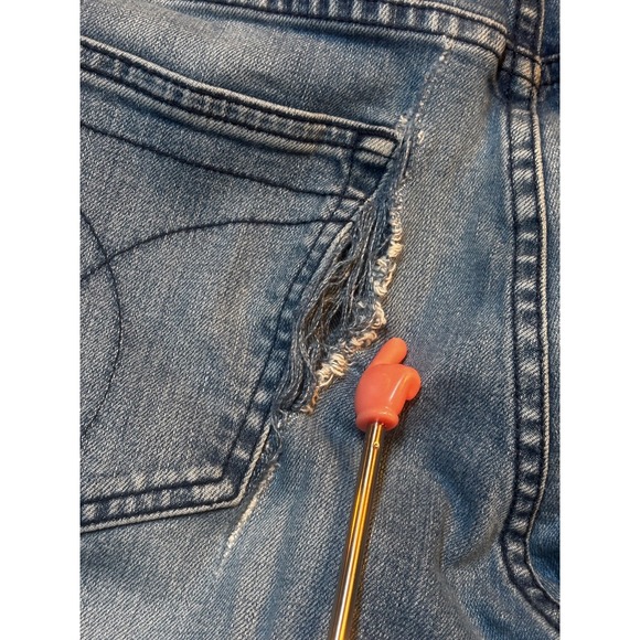 Calvin Klein Mens Jeans Straight Thrashed 34x31.5 Medium Wash Distressed‎ - Picture 4 of 12